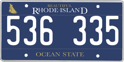 RI license plate 536335