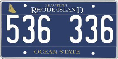 RI license plate 536336