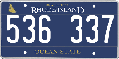 RI license plate 536337