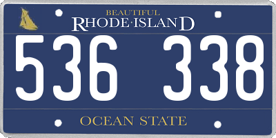 RI license plate 536338