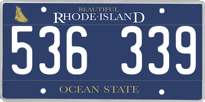 RI license plate 536339