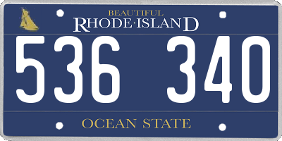 RI license plate 536340