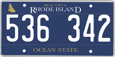 RI license plate 536342