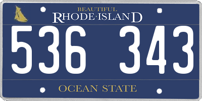 RI license plate 536343