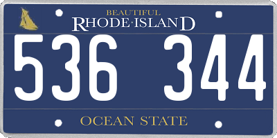 RI license plate 536344