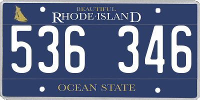 RI license plate 536346