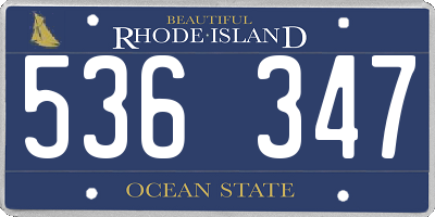 RI license plate 536347