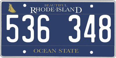 RI license plate 536348