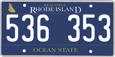 RI license plate 536353