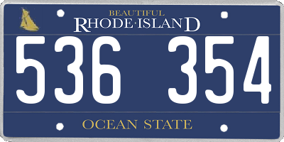 RI license plate 536354