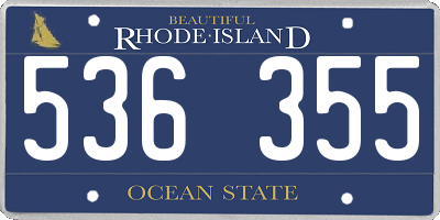 RI license plate 536355