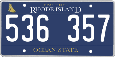 RI license plate 536357