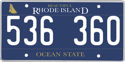 RI license plate 536360