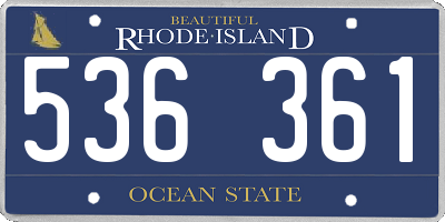 RI license plate 536361