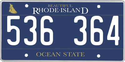 RI license plate 536364