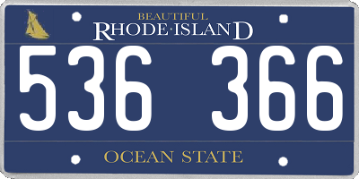 RI license plate 536366