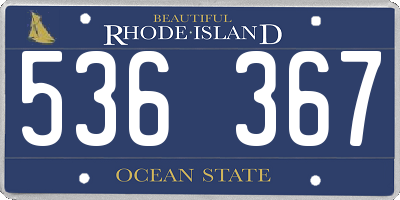 RI license plate 536367