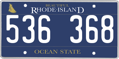 RI license plate 536368