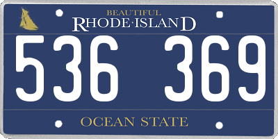 RI license plate 536369