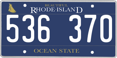 RI license plate 536370