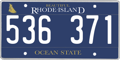 RI license plate 536371