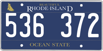 RI license plate 536372