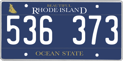 RI license plate 536373