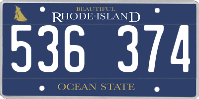 RI license plate 536374
