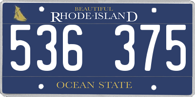 RI license plate 536375