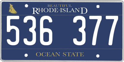 RI license plate 536377