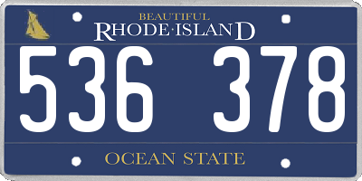 RI license plate 536378