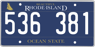RI license plate 536381