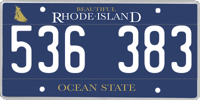 RI license plate 536383