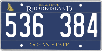 RI license plate 536384