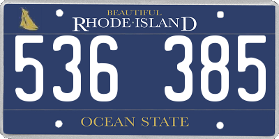 RI license plate 536385