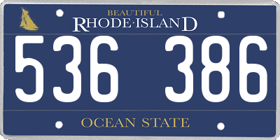 RI license plate 536386