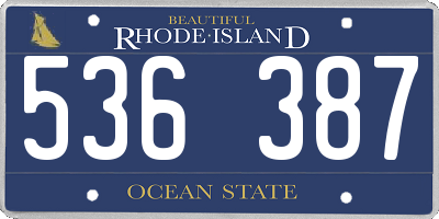 RI license plate 536387