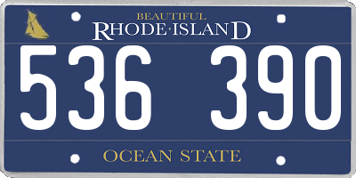 RI license plate 536390