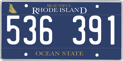 RI license plate 536391