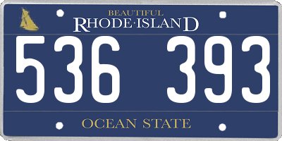RI license plate 536393