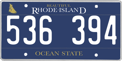 RI license plate 536394