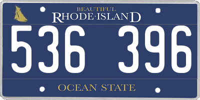 RI license plate 536396