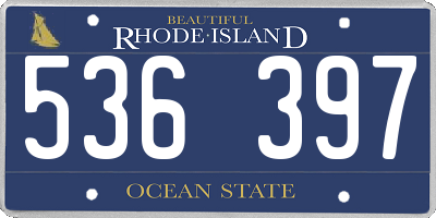 RI license plate 536397
