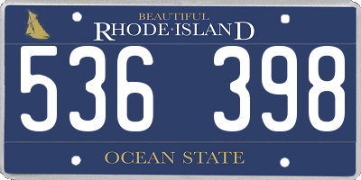 RI license plate 536398