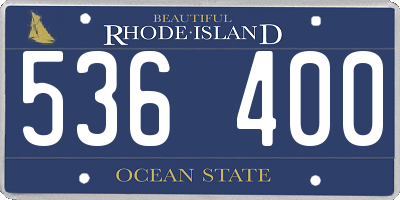 RI license plate 536400