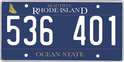 RI license plate 536401