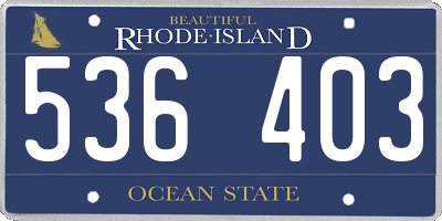 RI license plate 536403