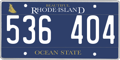 RI license plate 536404