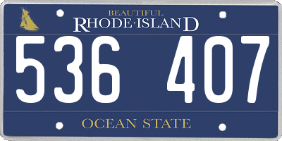 RI license plate 536407