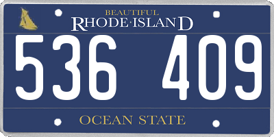 RI license plate 536409